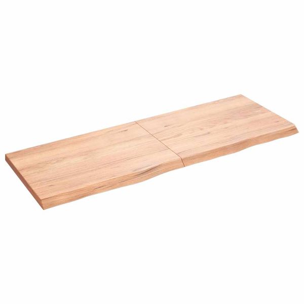 vidaXL Stolová doska bledohnedá 140x50x(2-4) cm ošetrený masívny dub