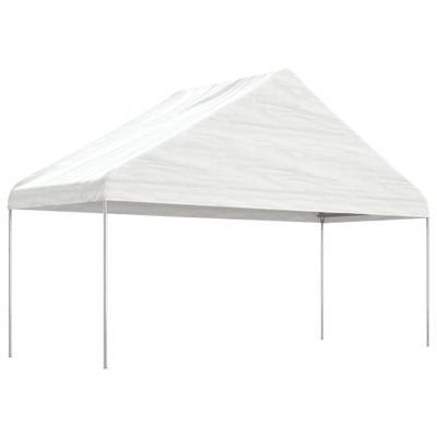 vidaXL Altánok so strechou, biely 5,88x2,23x3,75 m, polyetylén
