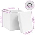 vidaXL Úložné boxy s vekom 10 ks, biele 32x32x32 cm, látka