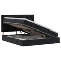vidaXL Postel s úložným prostorem a matrací Čierna 140 x 190 cm Zamat