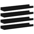 vidaXL Nástenné police 4 ks, čierne 40x9x3 cm