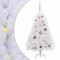vidaXL Umelý Sklápací Vianočný Stromček LED Biela 68 x 68 x 120 cm