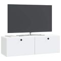 vidaXL Nástenná TV skrinka 98 x 31 x 30 cm Biela Kompozitné drevo