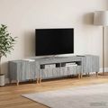vidaXL 3-dielny LED TV stolík Sivý Sonoma Kompozitné drevo