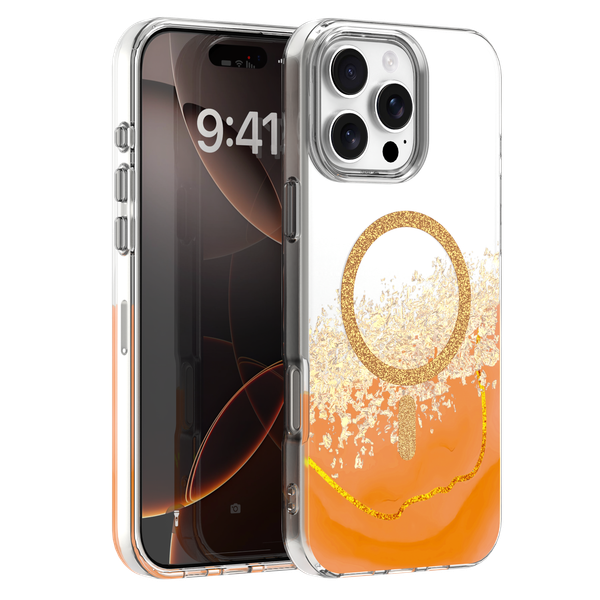 Epoxy Mag puzdro pre iPhone 16 Pro 6,3" oranžové