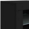 vidaXL Komoda s LED svetlami čierna 123x37x67 cm