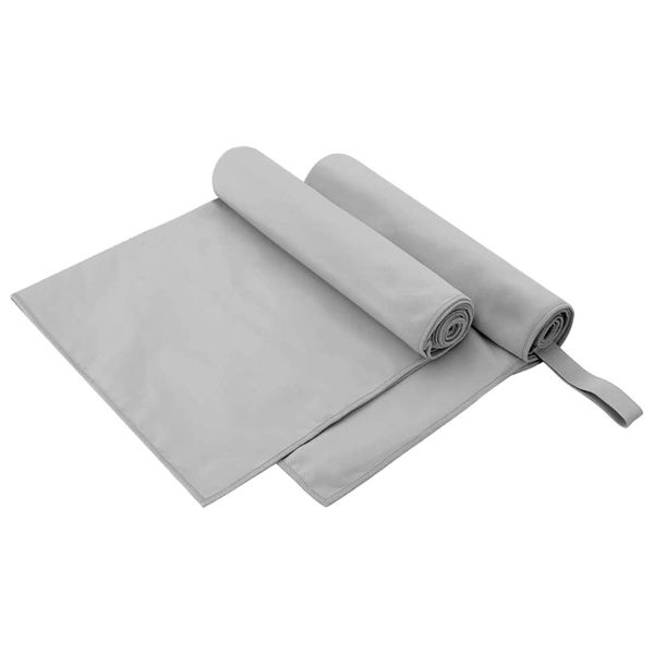 vidaXL Športové uteráky 2 pcs Sivá 100 x 50 cm Polyester a polyamid