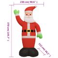 vidaXL Vianočný nafukovací Santa Claus s LED diódami 370 cm