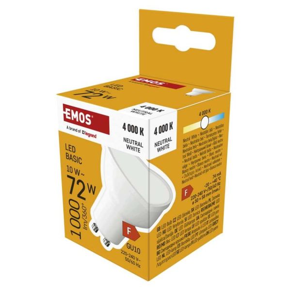 LED žiarovka Basic MR16 biela/ GU10 / 10 W (72 W) / 1000 lm / Neutrálna biela