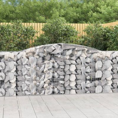 vidaXL Oblúkové gabiónové koše 4ks 400x50x100/120cm pozinkované železo