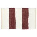 vidaXL Prestierania 4 ks chindi prúžkované vínové a biele 30x45 cm