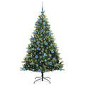 vidaXL Umelý skladací vianočný stromček 300 LED diód Zelená 180 cm