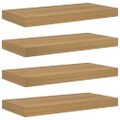 vidaXL Stenná polica Nástenná montáž 4 ks Hnedá 50 x 23,5 x 3,8 cm