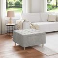 vidaXL Ottoman s Úložným Priestorom Svetlosivá 80 x 80 x 45 cm Zamat