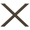 vidaXL Nohy k jedálenskému stolu v tvare X, 3 ks, prírodná oceľ, 90 x (72-73) cm, oceľ