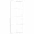 vidaXL Posuvné dvere nepriehľadné ESG sklo a hliník 90x205 cm biele