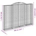 vidaXL Oblúkové gabionové koše 3ks 300x30x200/220cm pozinkované železo