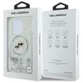 Puzdro Karl Lagerfeld pre iPhone 16 Pro 6,3" KLHMP16LLGKCSGH transparentné Hard Liquid Glitter Karl&Choupette Head MagSafe