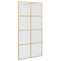 vidaXL Stena walk-in sprchy Zlatá 100 x 195 cm tvrdené sklo