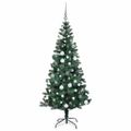 vidaXL Umelý predsvietený vianočný stromček Zelená 180 cm PVC a kov