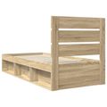 vidaXL Rám postele Sonoma dub 75 x 190 cm Masívne borovicové drevo