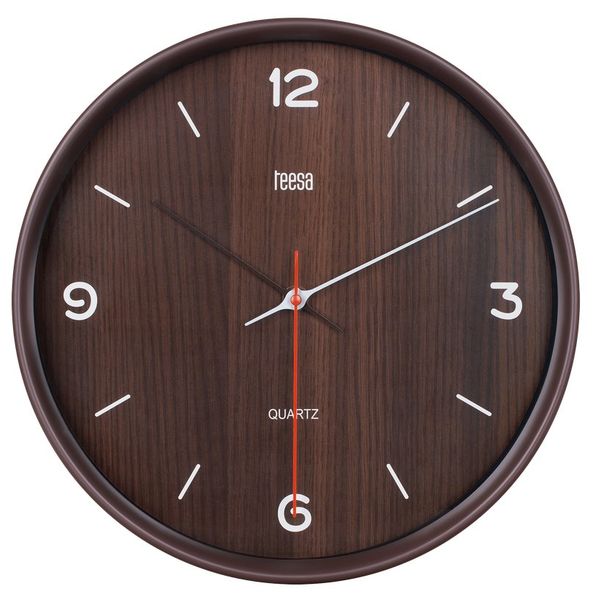 Nástenné hodiny TEESA TSA0048DB 30cm, imitácia tmavé drevo