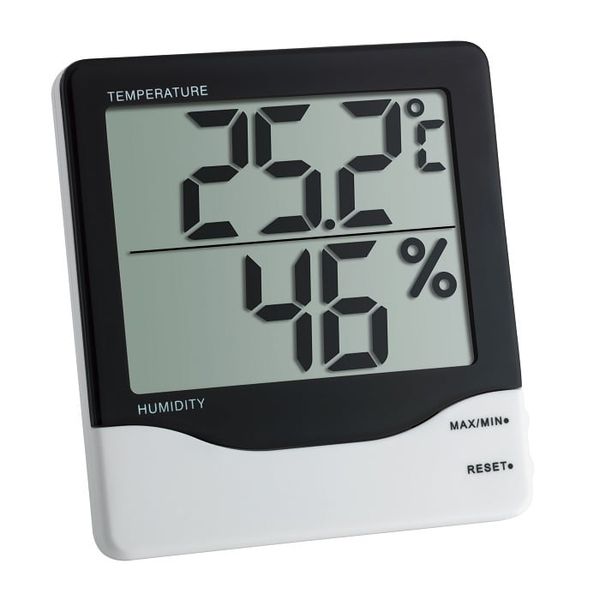 30.5002 TFA  Digitálny teplomer s vlhkomerom, čierno-biely