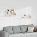 vidaXL Plávajúce nástenné police 2 ks, biele 120x23,5x3,8 cm, MDF
