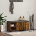 vidaXL Predsieňová lavica s vankúšom Údený Dub 100 x 38 x 46 cm