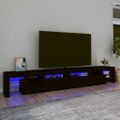 vidaXL TV skrinka s LED svetlami čierna 260x36,5x40 cm