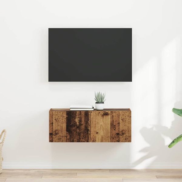 vidaXL TV nástenná skriňa Nástenný 2 pcs Staré drevo 39 x 31 x 29,5 cm