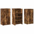 vidaXL Recepčný stôl dymový dub 155x50x103,5 cm kompozitné drevo