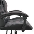 vidaXL Otočná herná stolička čierna a sivá umelá koža