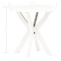 vidaXL Bistro stolík biely priemer 70 cm plast