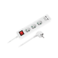 Predlžovací kábel REBEL URZ3202-5  3 zásuvky, 5m, vypínač, 2xUSB, biela