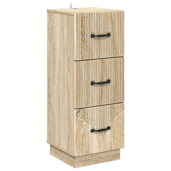 vidaXL Zásuvkový kabinet Dub sonoma 33 x 34,5 x 87 cm Kompozitné drevo