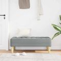 vidaXL lavička s vankúšom Svetlosivá 113 x 57 x 39 cm látka