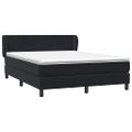 vidaXL Posteľný rám boxsping s matracom Čierna 160x220 cm zamat