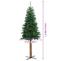 vidaXL Úzky vianočný stromček, pravé drevo a šišky, zelený 210 cm, PVC