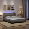vidaXL Rám postele s LED bez matraca Hvar Taupe 160x200 cm Látka