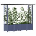 vidaXL Vyvýšený záhon s mriežkou a strechou Sivá 203 x 40 x 136 cm PP