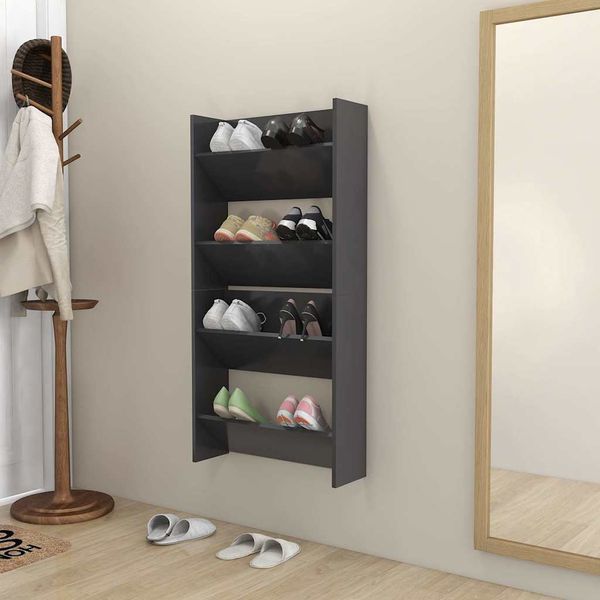 vidaXL Nástenné skrinky na topánky 2 ks, sivé 60x18x60 cm