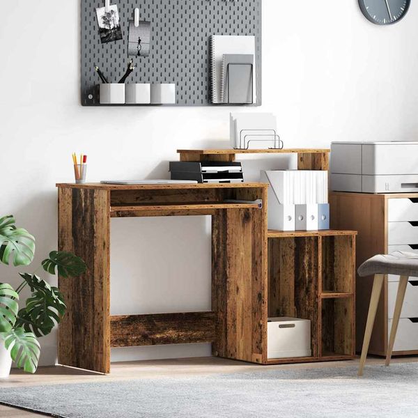 vidaXL Stôl Staré drevo 120,5 x 44 x 88,5 cm Kompozitné drevo