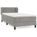 vidaXL Posteľný rám boxsping s matracom bledosivý 90x190 cm zamat