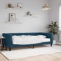 vidaXL Denná posteľ s matracom modrá 100x200 cm zamat