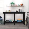 vidaXL Pracovná lavica čierna 140x50x80 cm masívna borovica