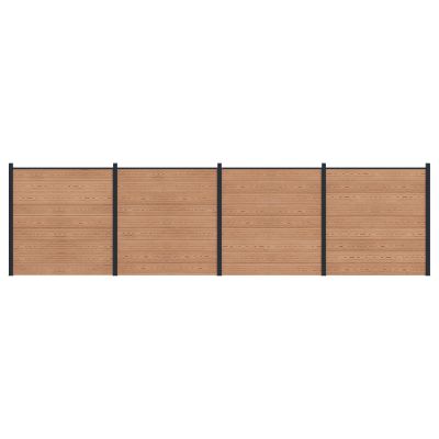 vidaXL Súprava plotov 4 pcs 699 x 186 cm WPC a hliník Hnedá