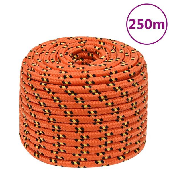 vidaXL Lodné lano oranžové 14 mm 250 m polypropylén