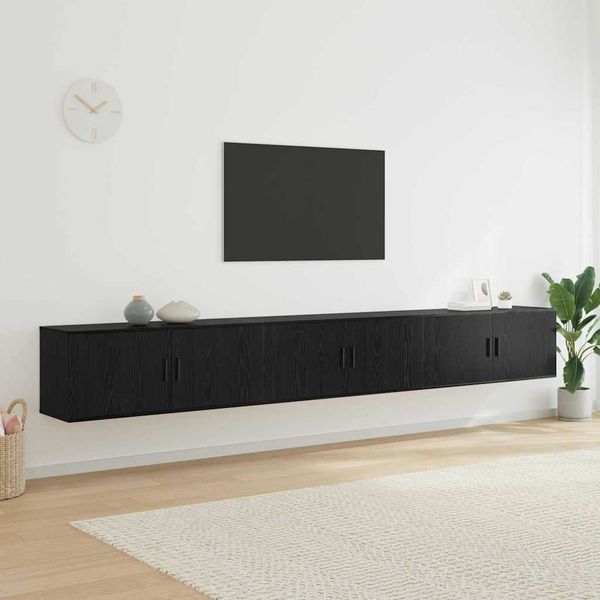 vidaXL Nástenný TV kabinetový set 3 pcs Čierny dub 100 x 34,5 x 40 cm