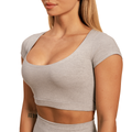 Dámske tričko Cropped Sense Grey - BeastPink, veľkosť S, veľkosť oblečenia S